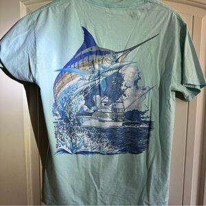 Guy Harvey Blue Water T Shirt 2006 issue SS Marlin Fishing Boat